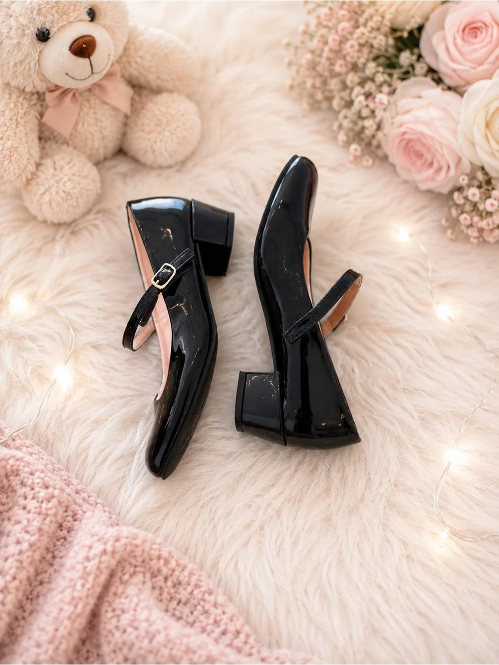 Classic Girls' Black Patent Mary Jane Dress Shoes with Buckle